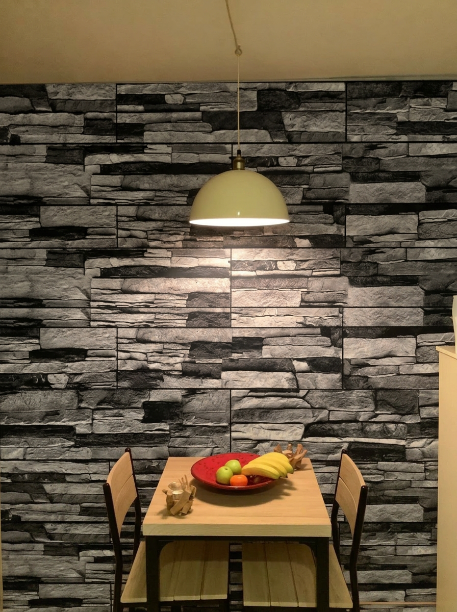 Charcoal Stacked Stone 3D Wall Panel – 20 x 40 in (KT-214)