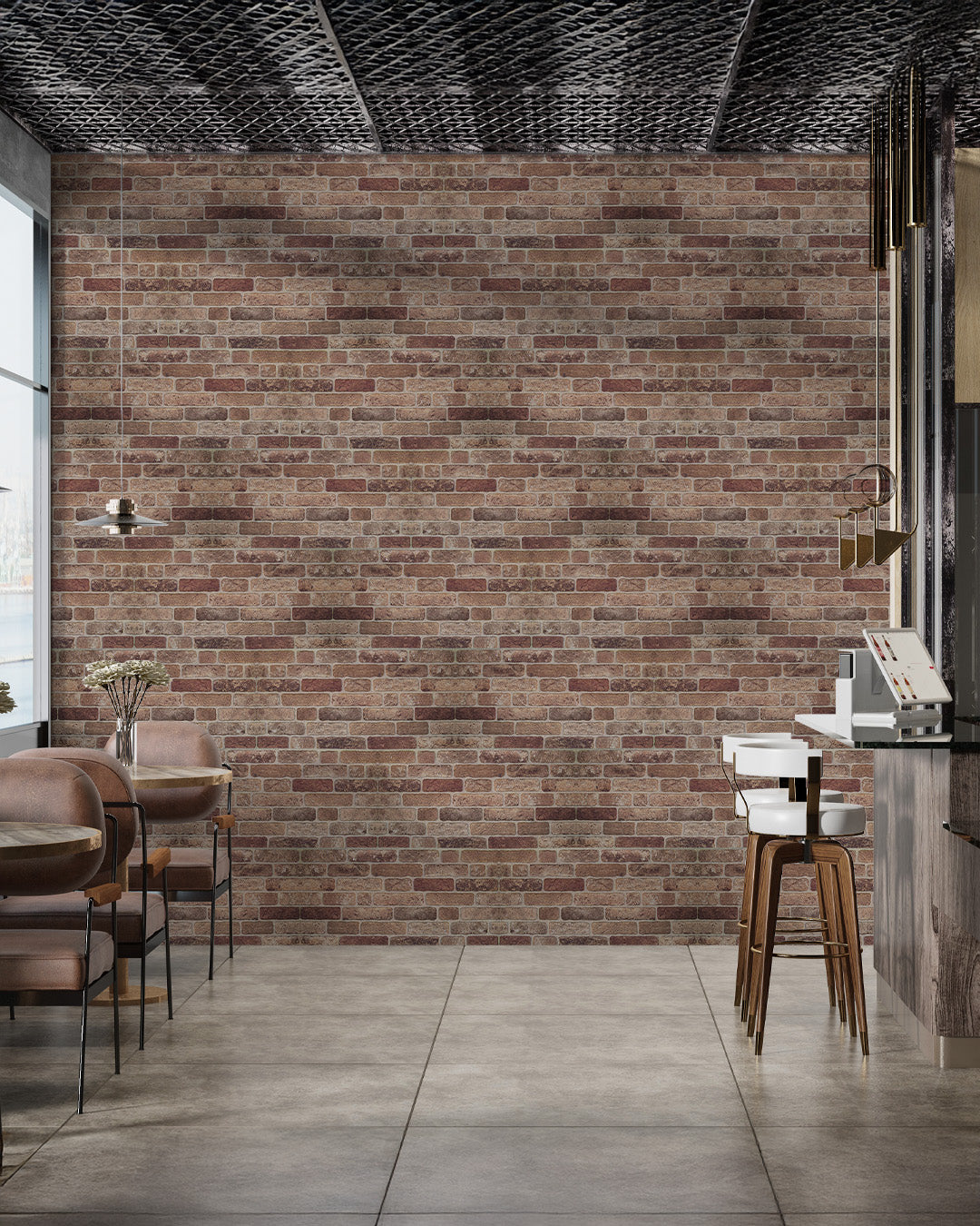 Sand Beige Brick Texture Wall Panel – 20 x 40 in (YSL-1901) by Place It Decor