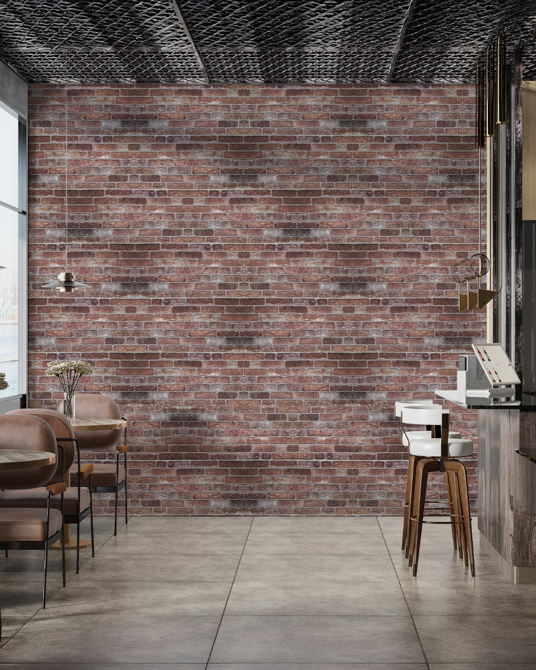 Warm Brown Brick Texture Wall Panel – 20 x 40 in (YSL-1907) by Place It Decor