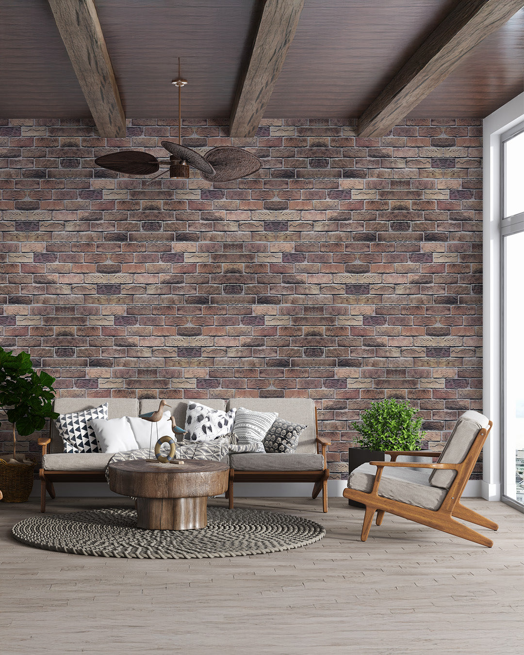 Rustic Brick Stone Wall Panel – 20 x 40 in (T-1809) by Place It Decor