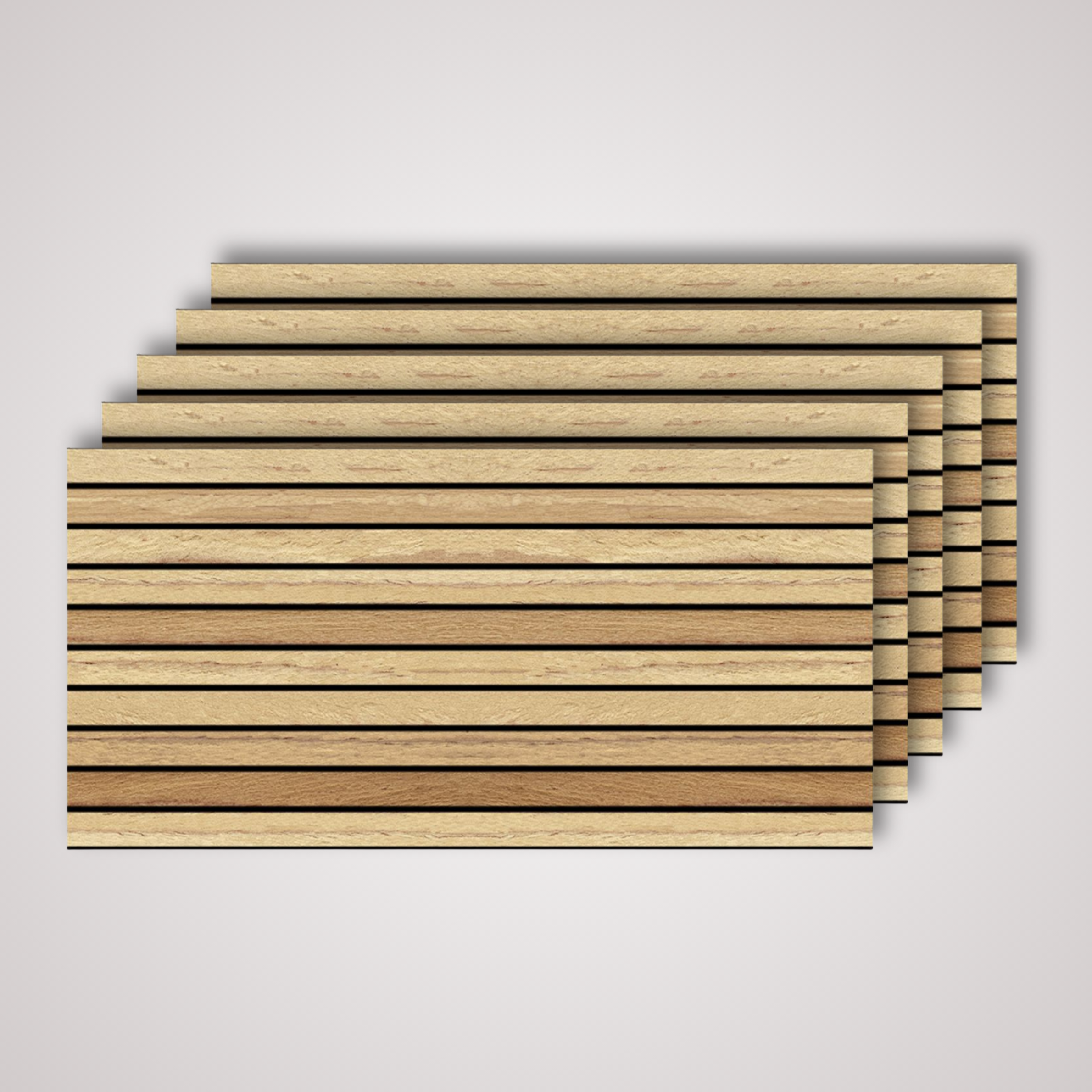 Light Oak Wood Slat Acoustic Wall Panel – 20 x 40 in (AP-05) by Place It Decor