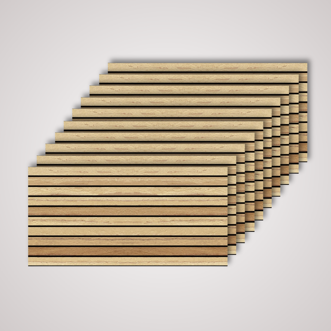 Light Oak Wood Slat Acoustic Wall Panel – 20 x 40 in (AP-05) by Place It Decor