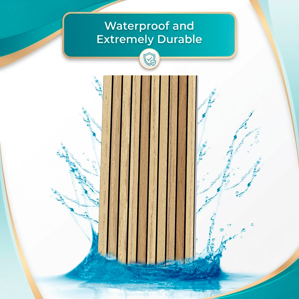 Light Oak Wood Slat Acoustic Wall Panel – 20 x 40 in (AP-05)