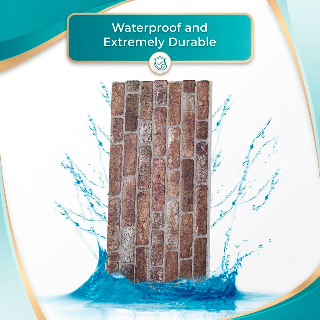 Warm Brown Brick Texture Wall Panel – 20 x 40 in (YSL-1907)